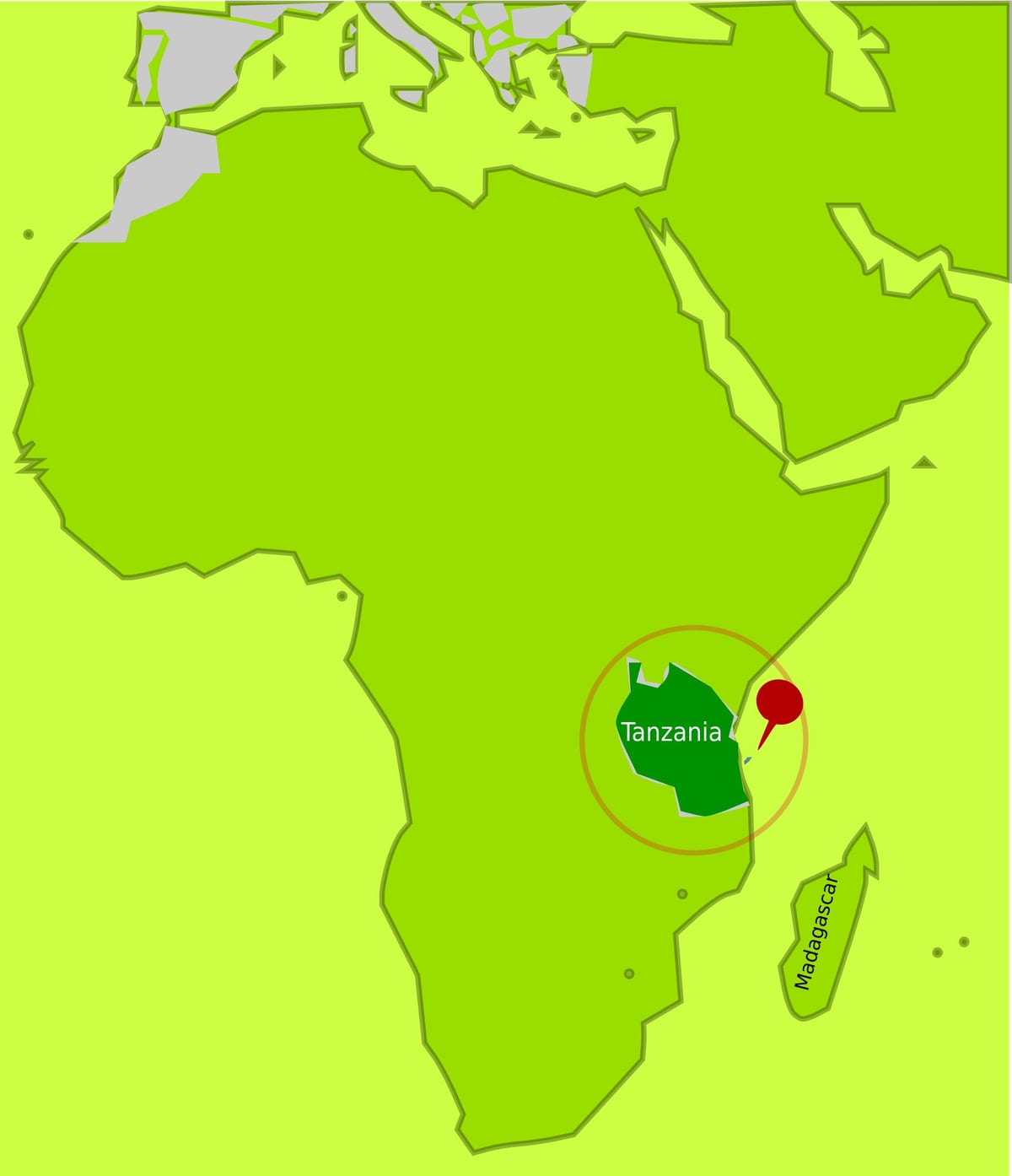 Kaart van maffia-eiland van tanzania