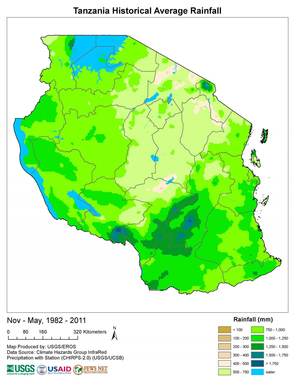 Kaart van tanzania klimaat