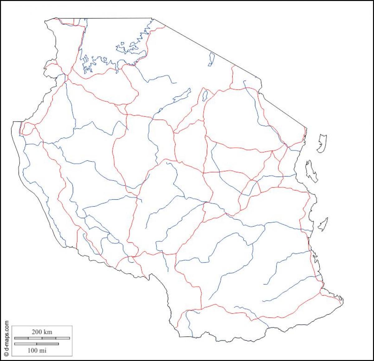 blanco kaart van tanzania