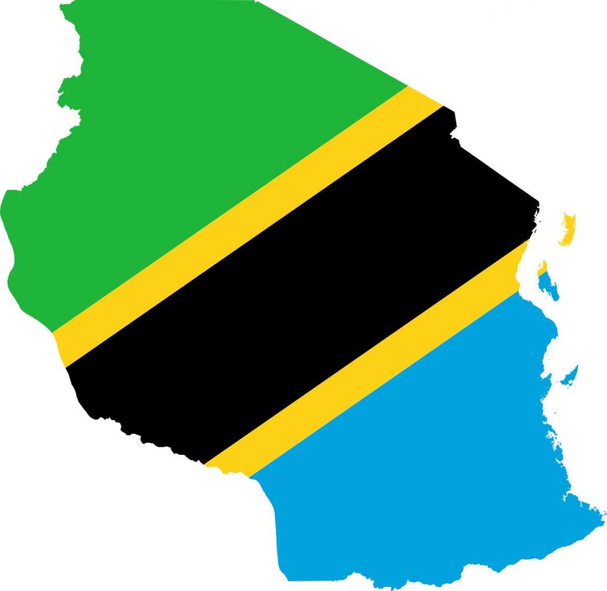 Kaart van tanzania vlag