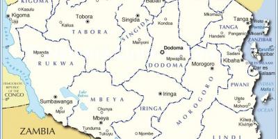 Tanzania administratieve kaart