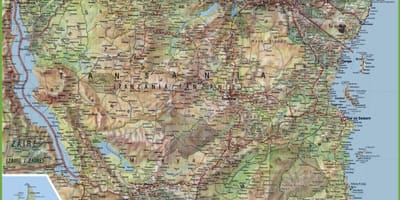 Kaart van gedetailleerde tanzania