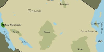 Kaart van tanzania bergen