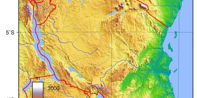 Tanzania topografische kaart