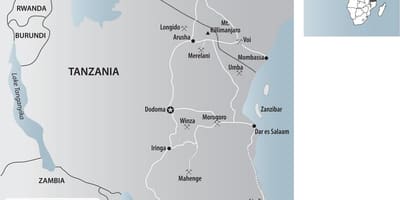 Kaart van tanzania goudmijnen