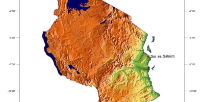 Kaart van tanzania hoogte