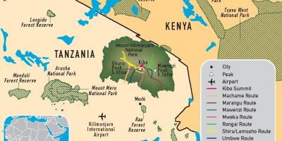 Kaart van tanzania de kilimanjaro
