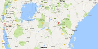 Tanzania locatie op de kaart van de wereld