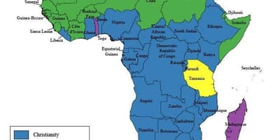Kaart van tanzania religie