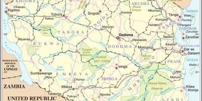 Kaart van tanzania rivier