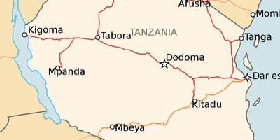 Kaart van tanzania spoorlijn
