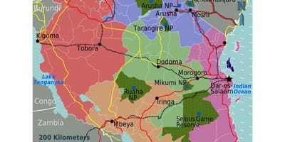 Kaart van tanzania taal