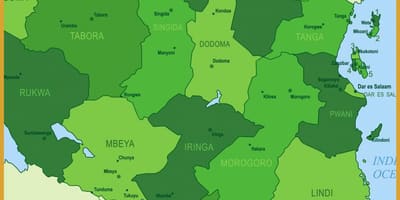 Kaart van tanzania vegetatie